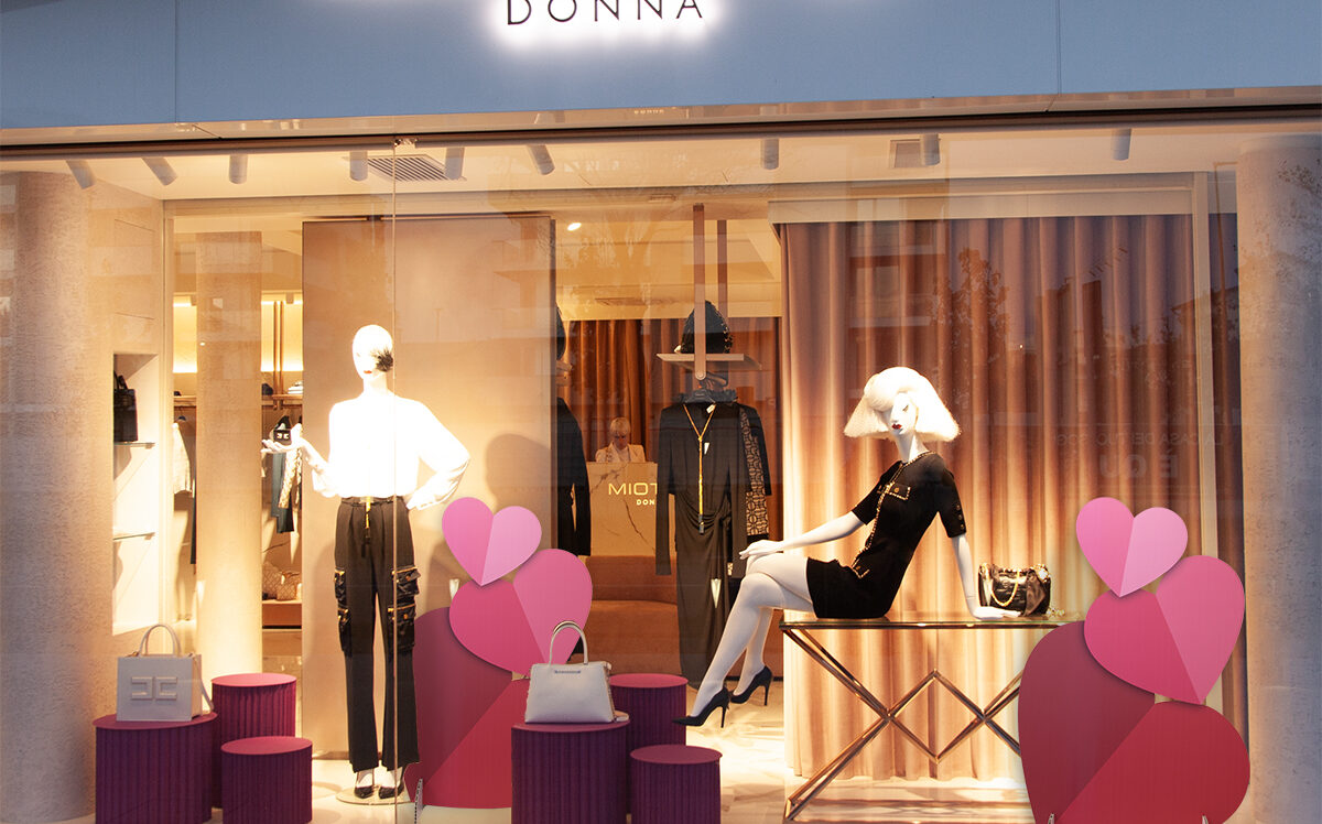 Composizione di cuori vetrina